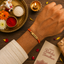 Customized Personalised Engraving Gold Plated Thread Rakhi For Men Bulk