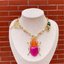 Bulk Pink Orange Insect Charm Gold Plated Beads Pendant Chain Necklace