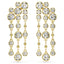 Solitaire Gold Plated Cubic Zirconia Rhinestone Dangler Earrings Bulk