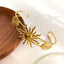 Starfish Conch Sun 18K Gold Stainless Steel Anti Tarnish Bracelet Cuff For Women