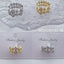 Two Layer Square Gold Silver CZ Anti Tarnish Single Ear Cuff Bulk