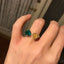 Dual Heart Emerald Gold Plated CZ Copper Anti Tarnish Fancy Ring Bulk