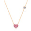 Brass 18K Rose Gold Valentines Pink Heart Necklace For Women Bulk