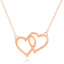Brass 18K Rose Gold Interlocked Heart Necklace For Women Bulk