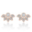 Brass 18K Rose Gold Floral Marquise Studs Earring Pair For Women Bulk