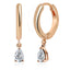 Brass 18K Rose Gold Pear Shape Crystal Clip On Earring Pair Women Bulk