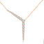 Brass 18K Rose Gold Crystal Encrusted Y Necklace For Women Bulk