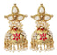 Red Meenakari Lotus Pearl Jhumki Earring For Women Bulk