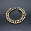 316L Stainless Steel Two Tone 3D Curb Gold Silver Bracelet Men Bulk