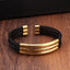Wire Mesh Black Gold Stainless Steel Free Size Cuff Kada Bracelet Bulk