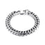 316L Stainless Steel Classic 3D Curb Rhodium Plated Bracelet Men Bulk