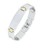 Glossy Two Tone 18K Gold Accents Stainless Steel Chain Bracelet Bulk