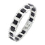 Black Fibre Links Silver 316L Surgical Stainless Steel Bracelet Bulk