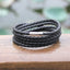 Rope Braided Crafted Black Leather Wrist Band Strand Bracelet Bulk