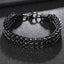 Stylish Dual Curb Glossy Black 316L Stainless Steel Bracelet Men Bulk