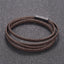 Stylish Braided 100% Genuine Handcrafted Brown Leather Wrist Band Multi Strand Bracelet Men Boys