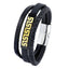 Wrist Black Leather Stainless Steel Magnetic Bracelet Men Bulk