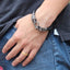 Biker Punk Lion Dragon Leather Stainless Steel Kada Bangle Bracelet