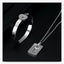 Key Lock Silver Stainless Steel Pendant Chain Kada Bangle Couple Set