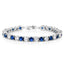 Classic Round Cubic Zirconia Blue Sapphire Tennis Bracelet Women Bulk