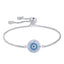Blue Evil Eye Lucky CZ American Diamond Slider Bracelet Bulk
