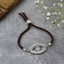 Turkish Evil Eye Baguette Silver Brown CZ Thread Bracelet Bulk