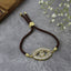 Turkish Evil Eye Baguette Gold Brown CZ Thread Bracelet Bulk