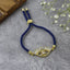 Evil Eye Good Baguette Gold Blue American Diamond Thread Bracelet