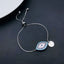 Evil Eye Silver Blue CZ Medallion Charm Slider Bracelet Bulk