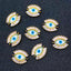 Gold Blue Evil Eye Nazariya CZ American Diamond Centre Pcs Bulk