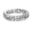 Glossy Silver Curb Cuban 316L Stainless Steel Bracelet For Men Bulk