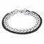 Double Layered Black Silver Stainless Steel Curb Chain Bracelet Bulk