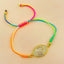 Evil Eye Copper Gold Baguette CZ Thread Adjustable Bracelet Bulk