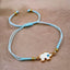 Elephant Evil Eye Blue White Gold Enamel Thread Bracelet Bulk