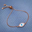 Evil Eye Oval Mother Of Pearl Rose Gold Zircon Slider Bracelet Bulk