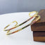 Rainbow Dual Layer Gold Crystal Cubic Zirconia Cuff Kada Bangle Bulk