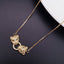 Dual Panther Green Gold Copper CZ Necklace Pendant Chain Bulk