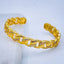 Copper Classic Curb Half Studded CZ 18K Gold Cuff Kada Bangle Bulk