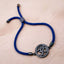 Om Copper Cubic Zirconia Black Blue Thread Adjustable Bracelet Bulk