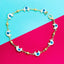 Copper Enamel Evil Eye White Blue Crescent Moon Bracelet Women Bulk