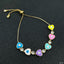 Valentine neon hearts evil eye 18k gold copper adjustable bracelet