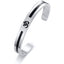 Stainless Steel Silver Black Enamel Om Engrave Bangle Kada Cuff Bulk