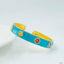 Copper Enamel Blue Gold Crystal Cubic Zirconia Bangle Kada Cuff Bulk