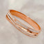 Criss Cross Screw Cubic Zirconia Rose Gold Stainless Steel Kada Bulk