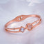Stainless Steel Rose Gold CZ Clover Flower Bangle Kada Bulk