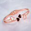 Stainless Steel Rose Gold Black Mother Of Pearl Heart Bangle Kada Bulk