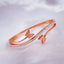 Dual Delicate Butterfly Stainless Steel Rose Gold CZ Bangle Kada Bulk