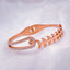 Leaf Stainless Steel Rose Gold CZ Openable Bangle Kada Bulk