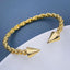 Nail Twisted 18K Gold Copper Adjustable Bangle Cuff For Women Bulk