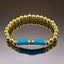 Aqua Green Blue Evil Eye Enamel Gold Beads Stretchable Bracelet Bulk